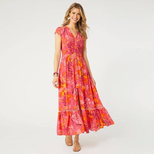 Aliya Button Front Maxi Dress