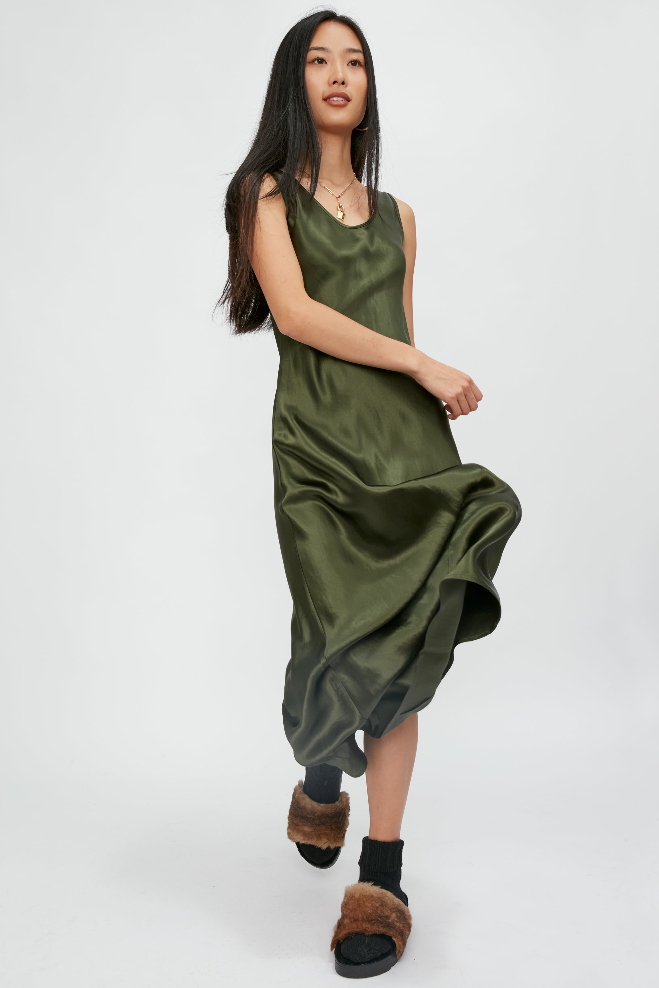 Ares Dress in Olive Green