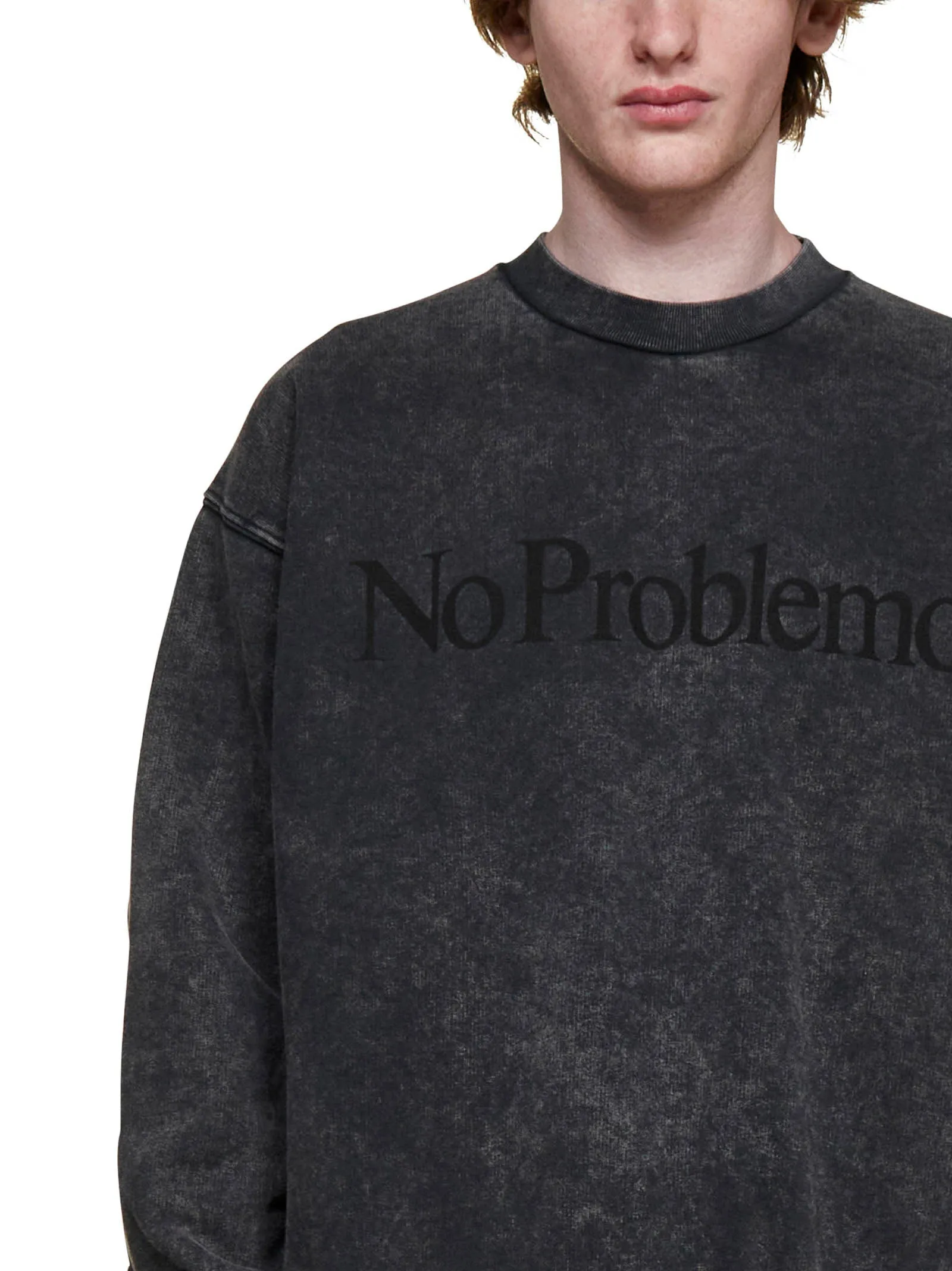 Aries No Problemo Logo Printed Crewneck Sweatshirt