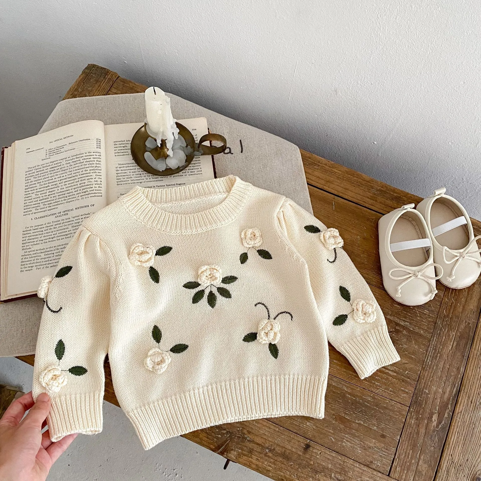 Baby Kid Girls Solid Color Embroidered Sweaters Wholesale 230828156