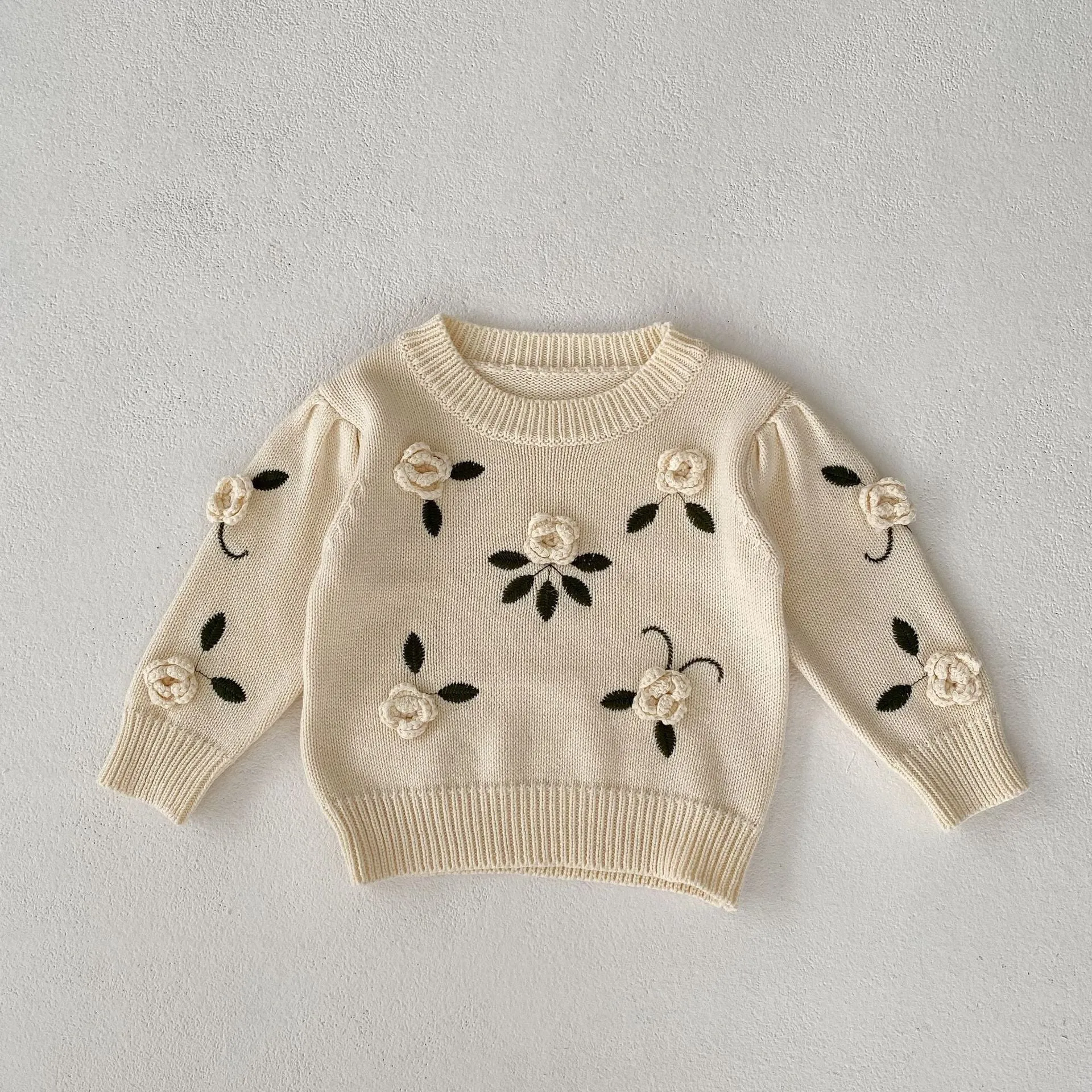 Baby Kid Girls Solid Color Embroidered Sweaters Wholesale 230828156