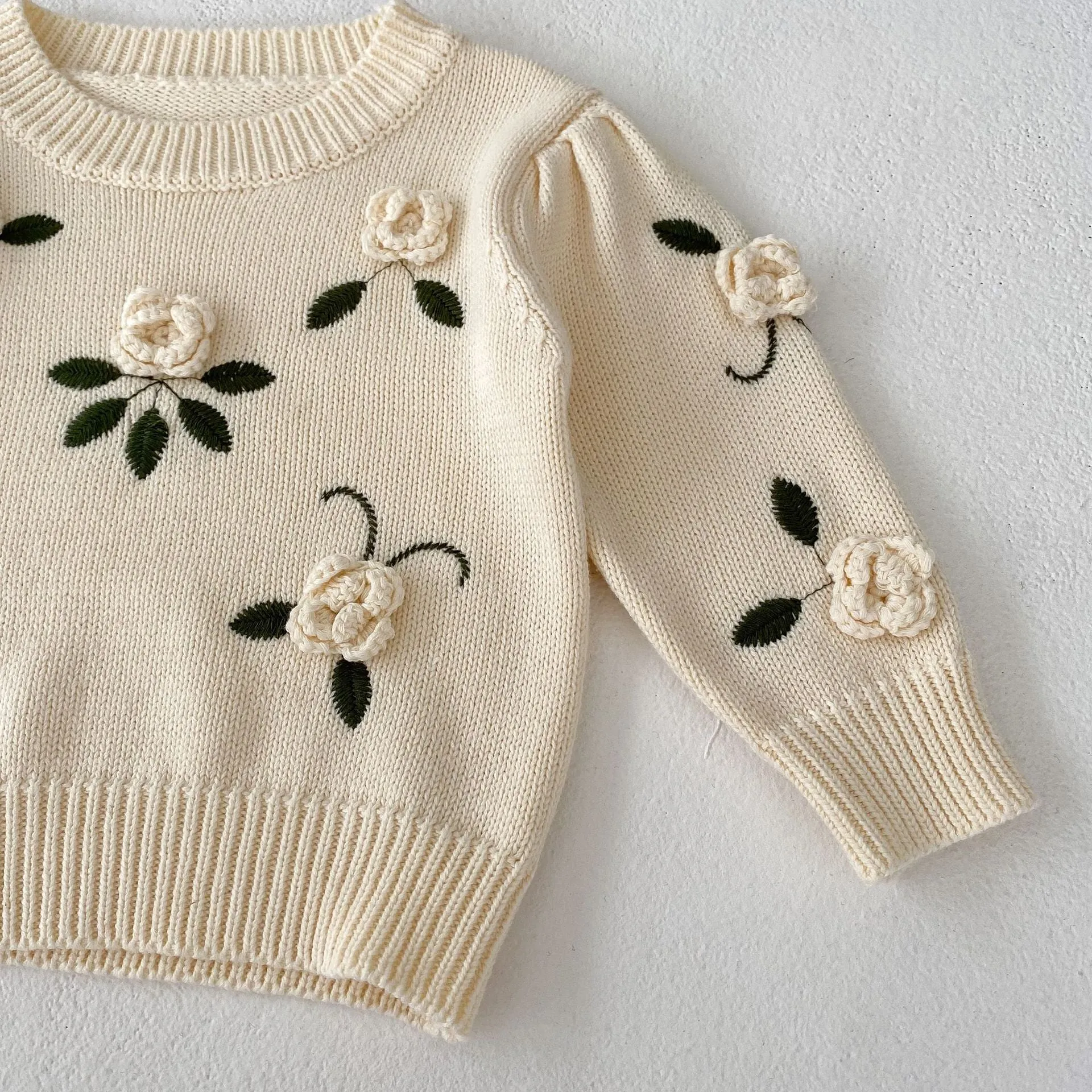 Baby Kid Girls Solid Color Embroidered Sweaters Wholesale 230828156