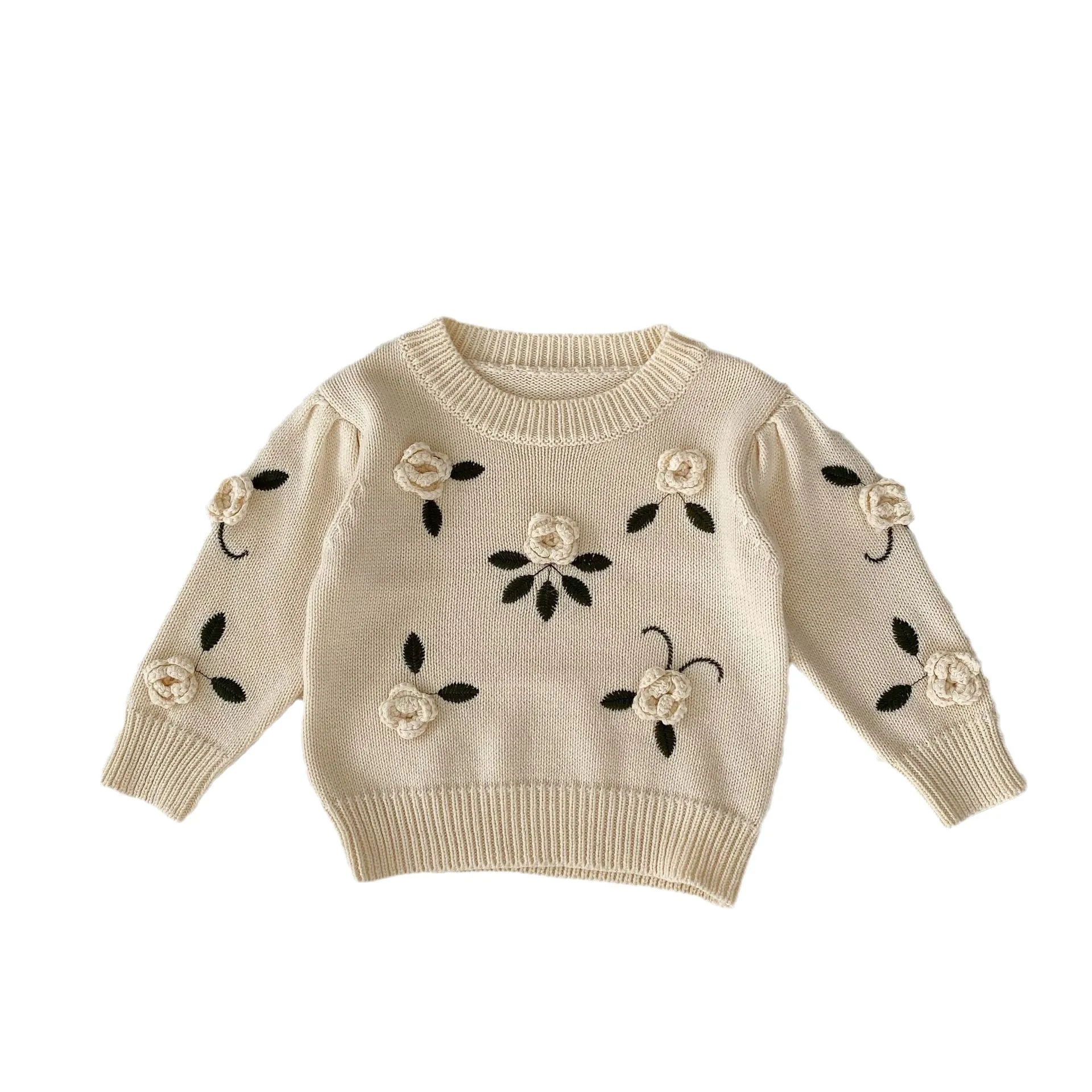 Baby Kid Girls Solid Color Embroidered Sweaters Wholesale 230828156