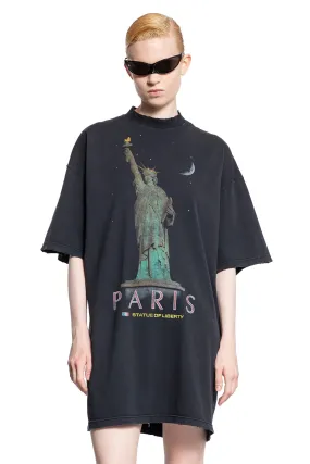 balenciaga paris liberty t-shirt dress in vintage jersey