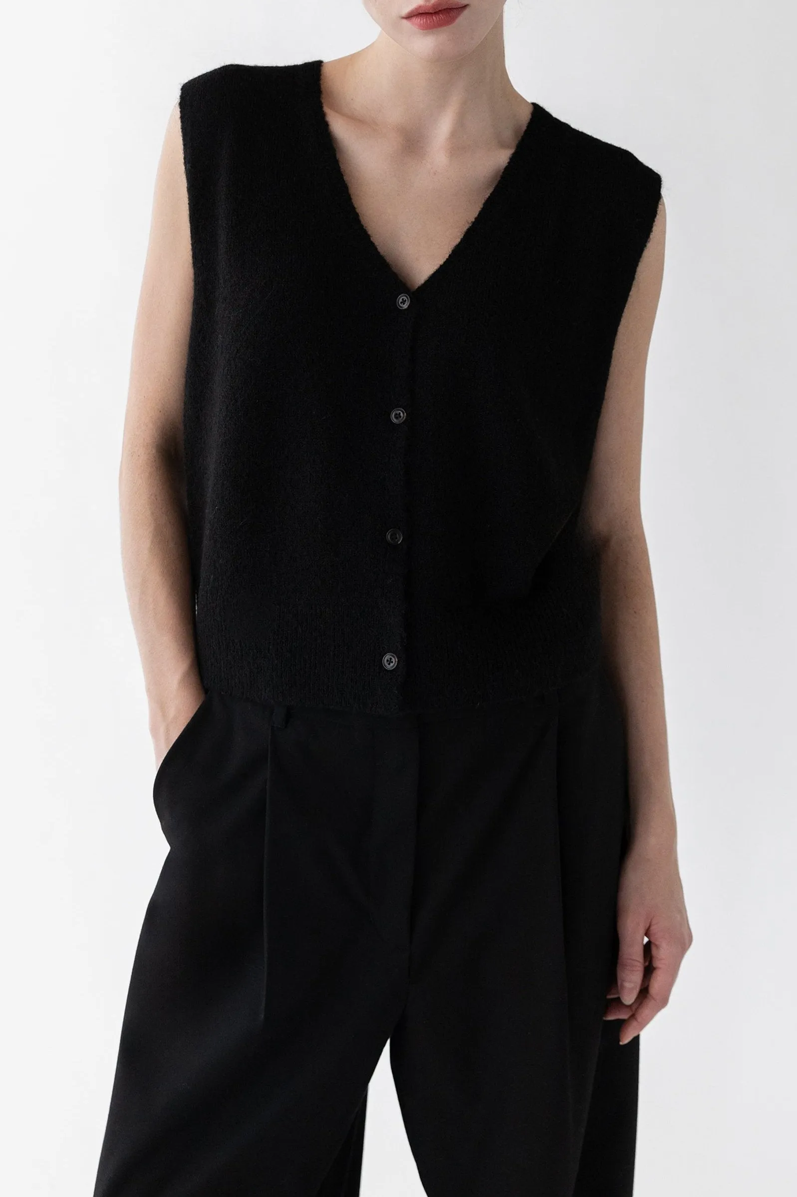 BUTTON FRONT SWEATER VEST