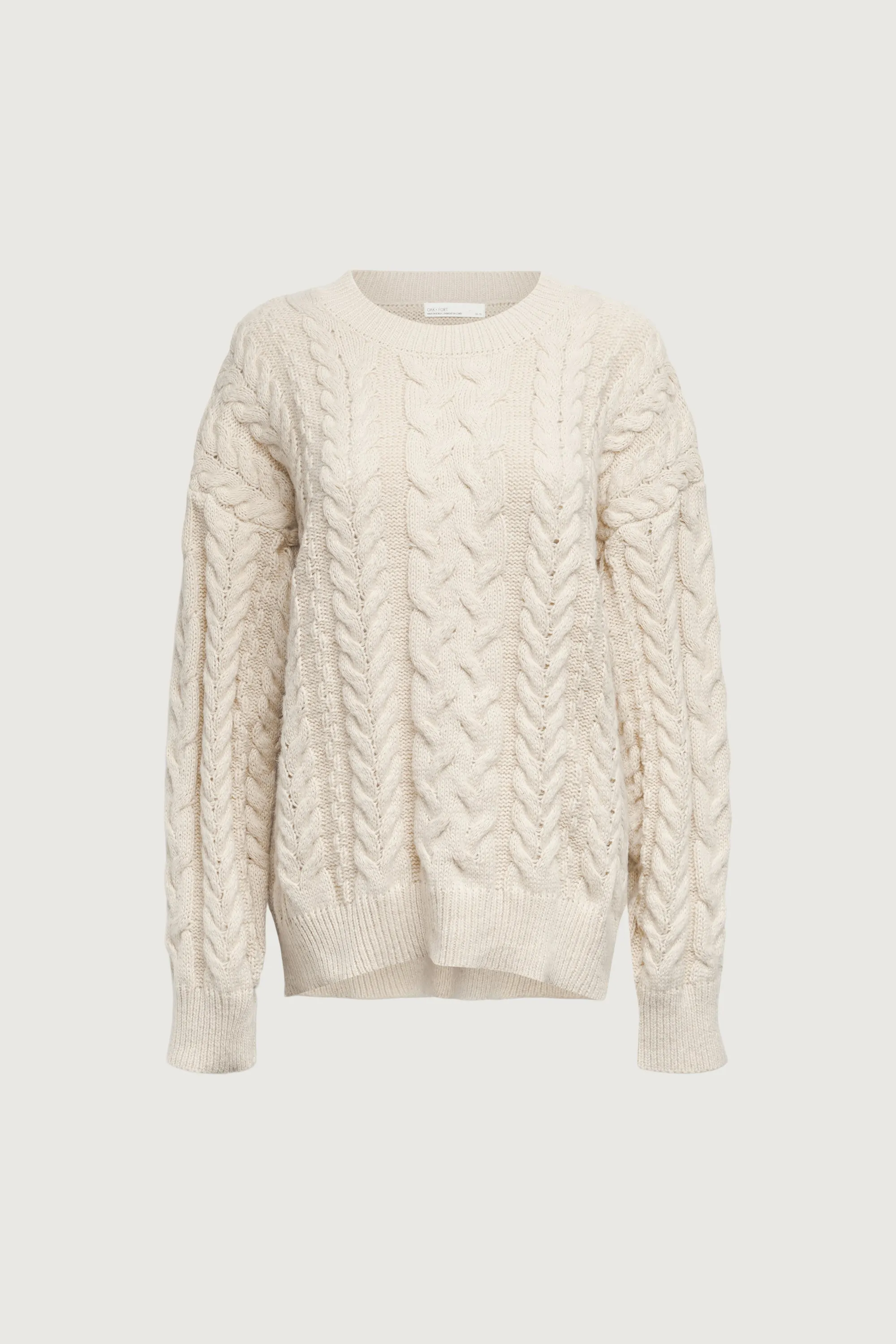 CABLE KNIT CREWNECK SWEATER