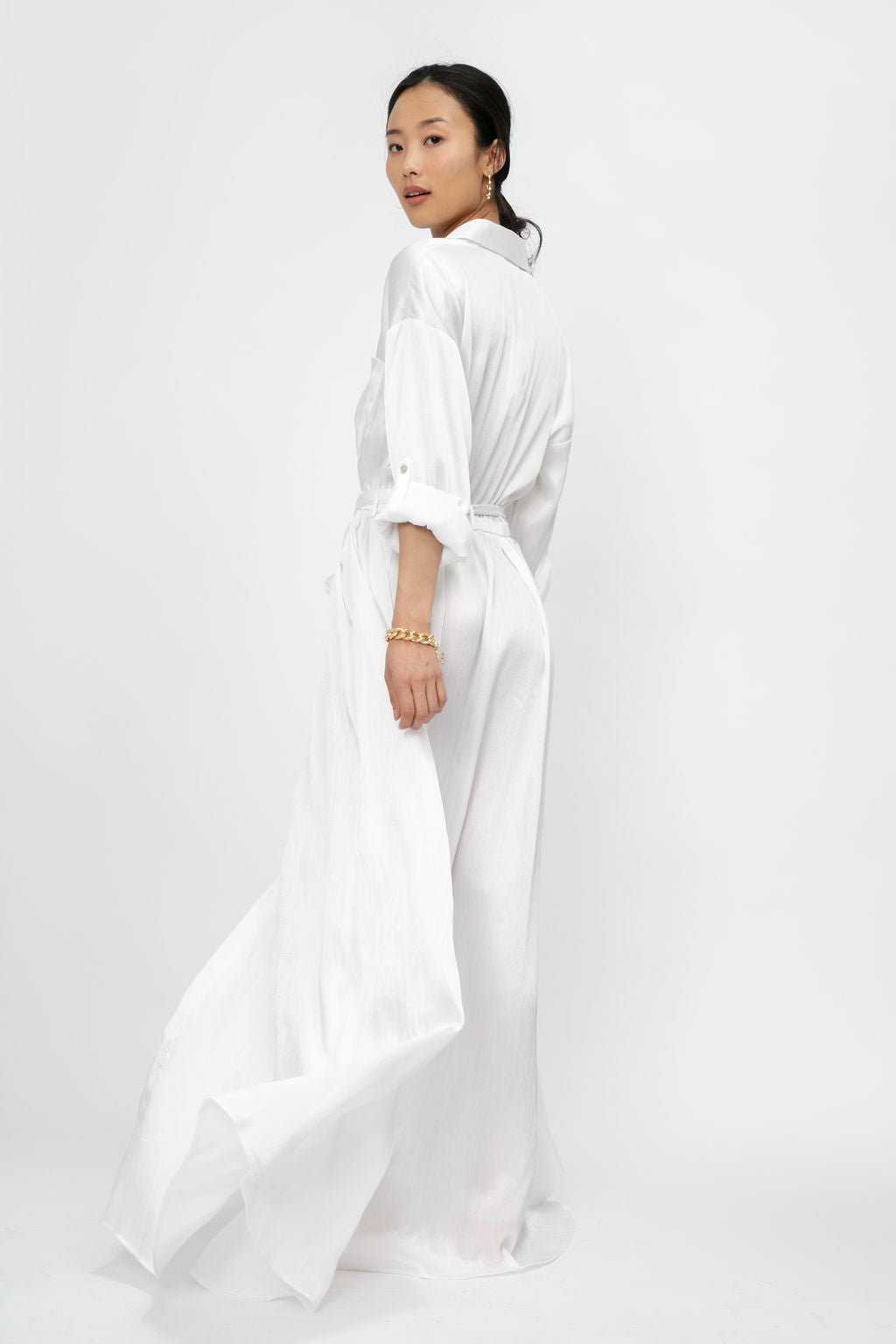 Cammi Long Shirt Dress in White