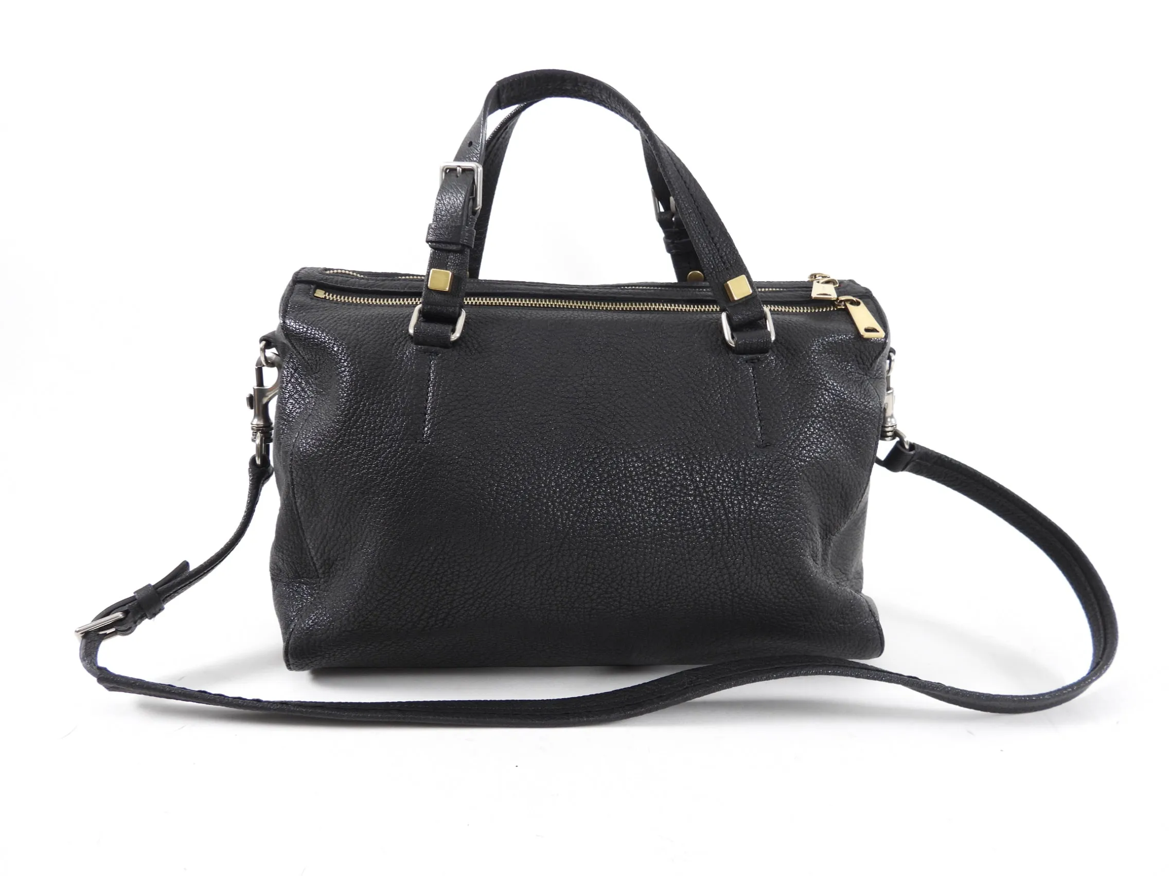 Celine Grained Black Leather Two-Way Bag