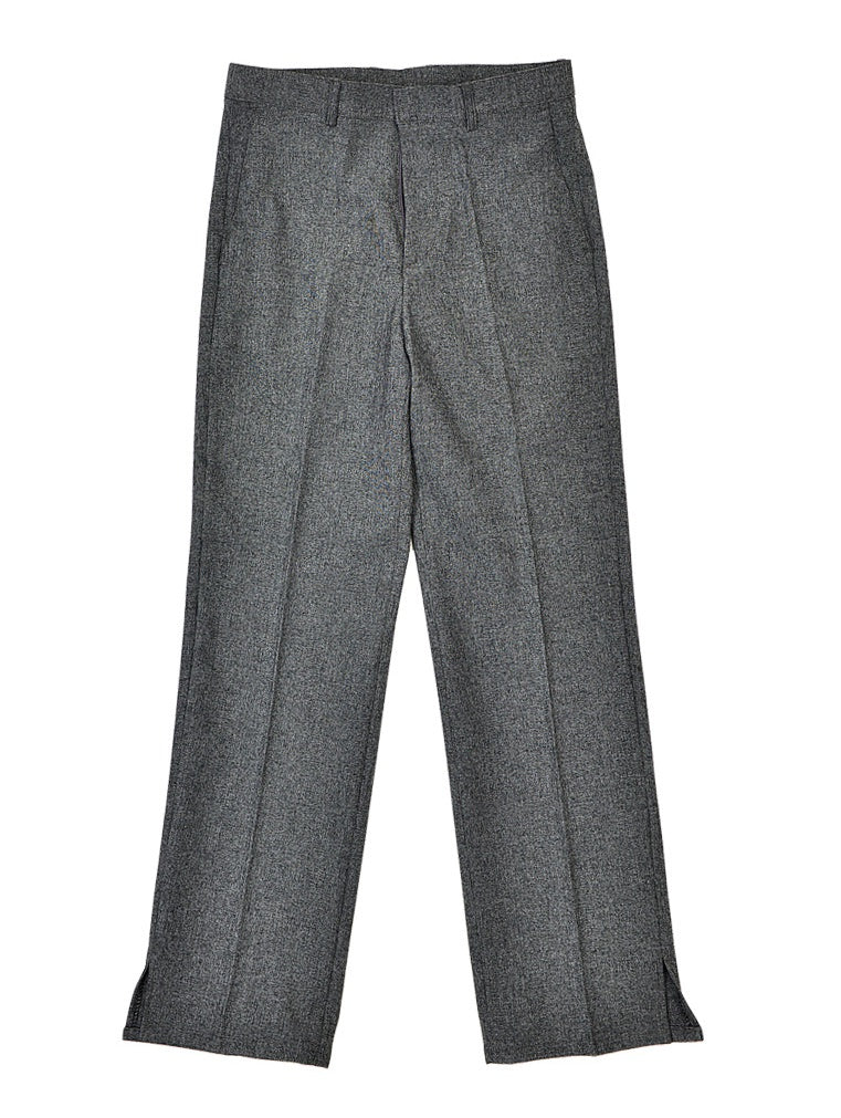 Charcoal Dark Grey Bootleg Cut Trousers Mens Formal Suits Pants Wide