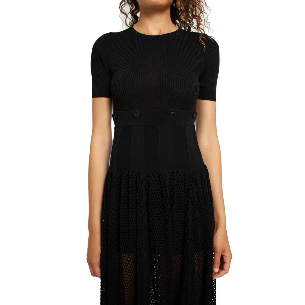 Christopher Esber Deconstruct Black Cocoon Mesh Tee Dress