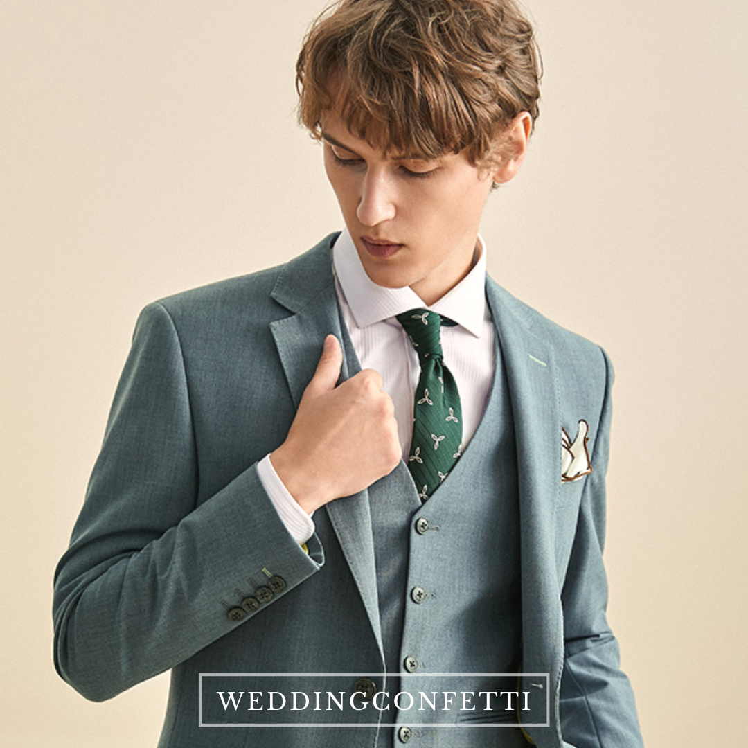 Clementine Groom Teal Green Suit, Vest, Pants (3 Piece)