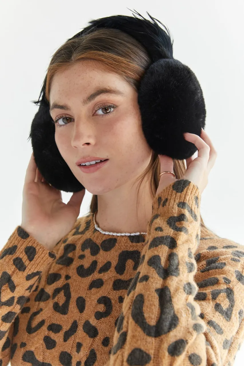 Corrine Feather Band Earmuffs