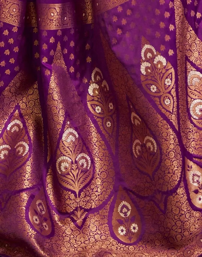 Dark Purple Silk Woven Sarees