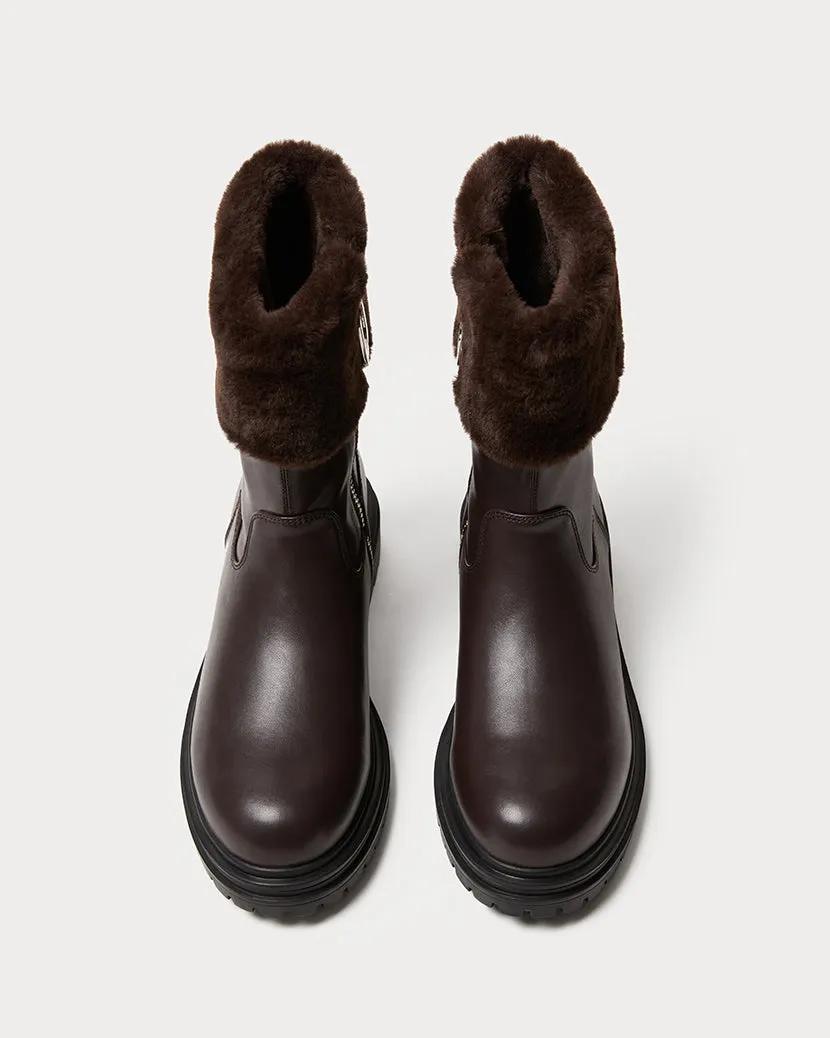 Faux Fur Platform Boot | Brown