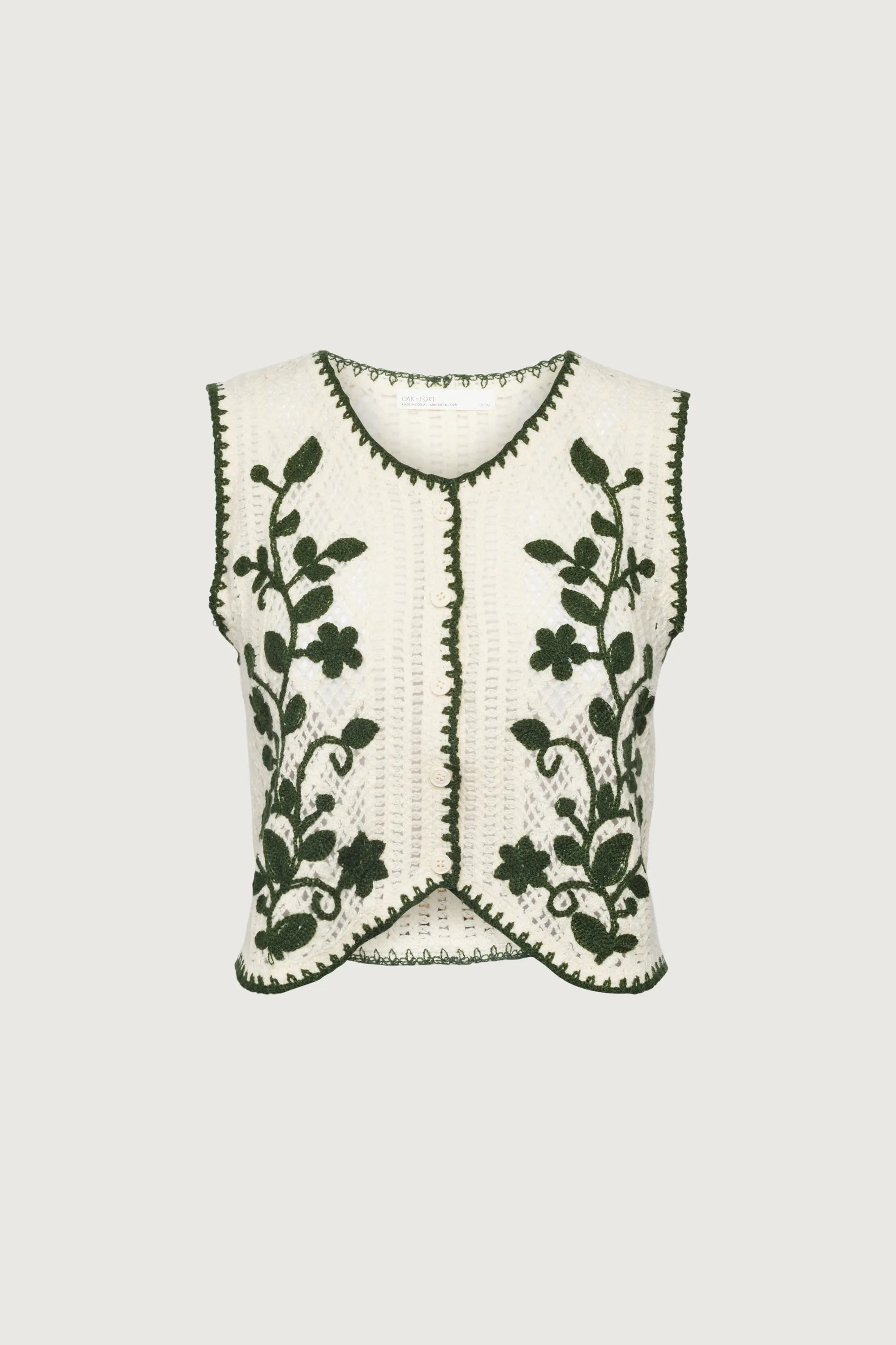 FLORAL EMBROIDERED SWEATER VEST