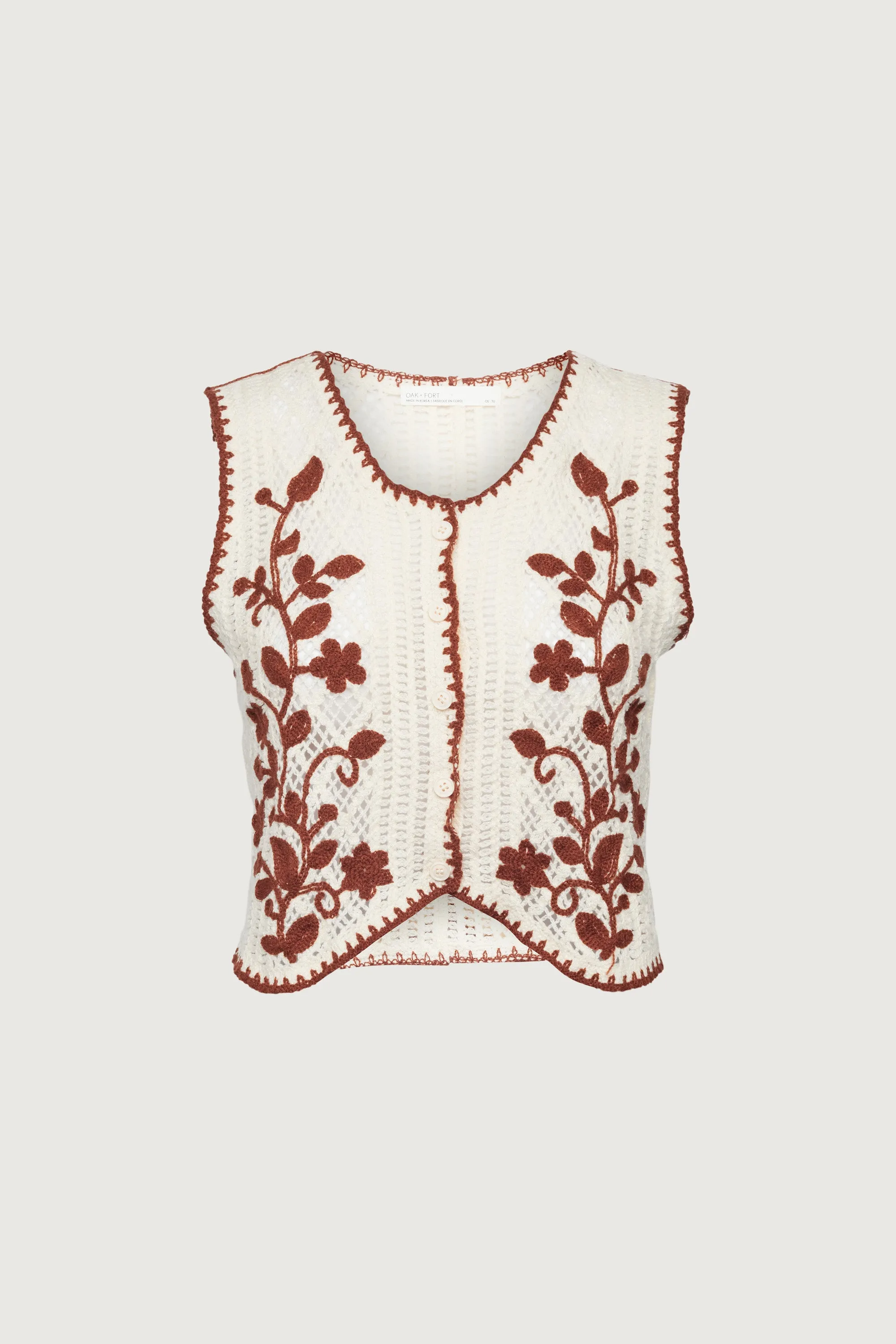 FLORAL EMBROIDERED SWEATER VEST