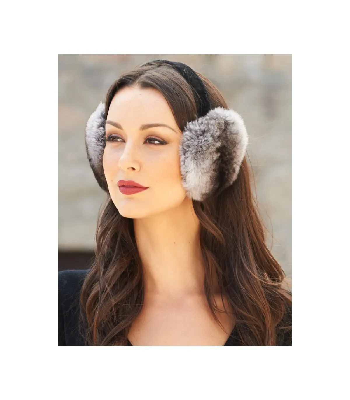 Fluffy Chinchilla Fur Earmuffs: FurSource.com