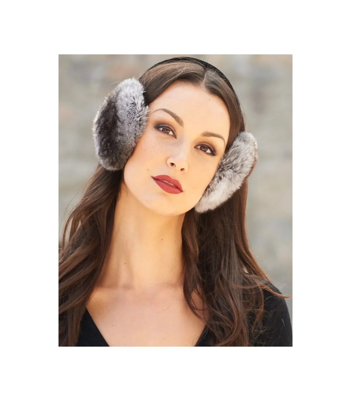 Fluffy Chinchilla Fur Earmuffs: FurSource.com