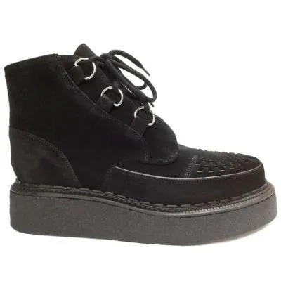 GEORGE COX - BLACK SUEDE CREEPER BOOT