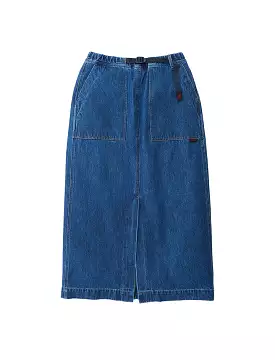 Gramicci Long Denim Skirt Mid Indigo