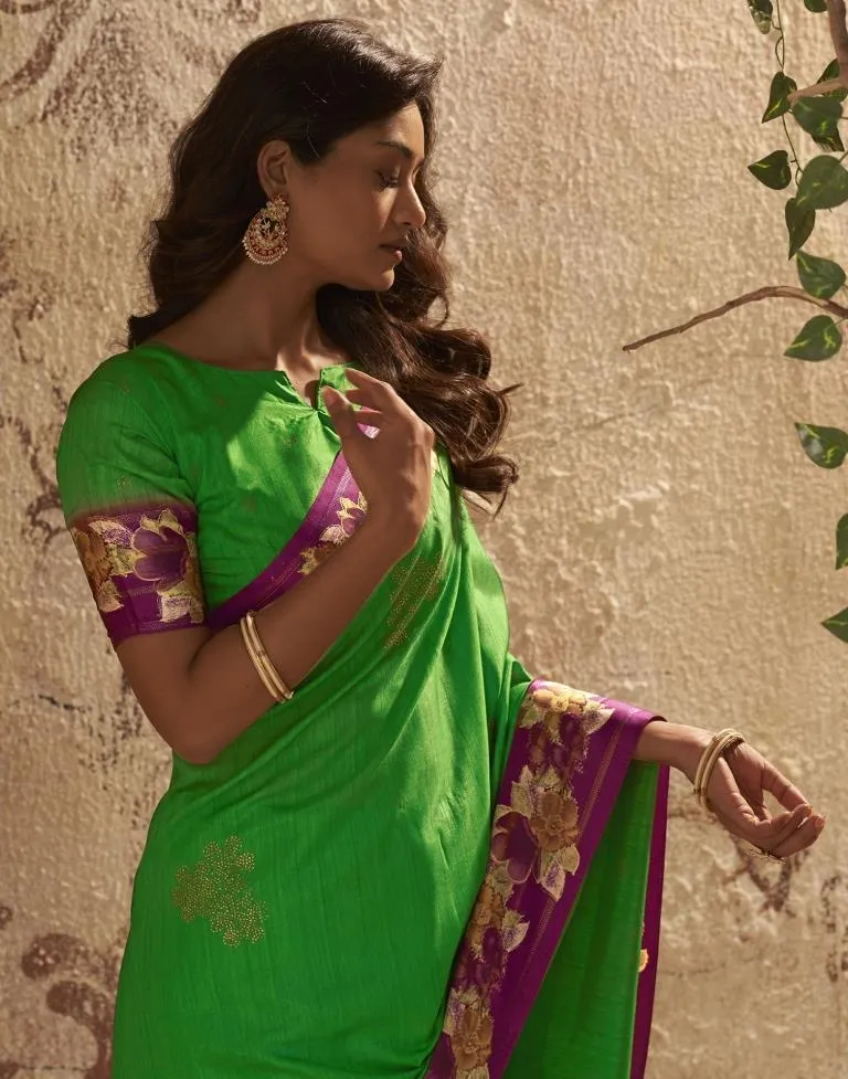 Green Silk Printed Sarees