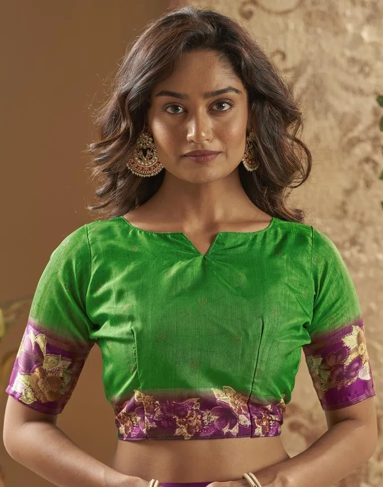 Green Silk Printed Sarees