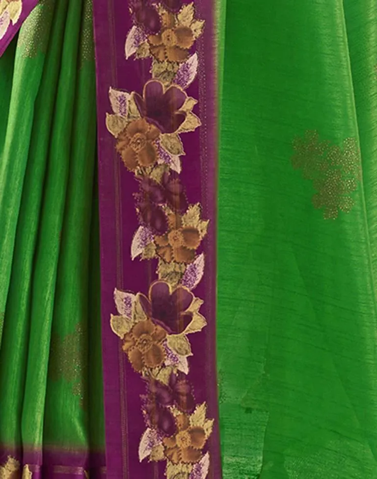 Green Silk Printed Sarees