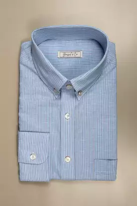 Havana Blue Stripes Cotton-Linen Shirt