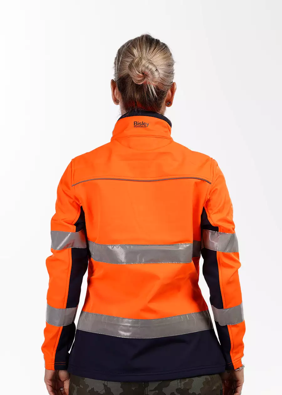 Hi vis women's taped soft shell jacket