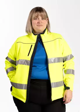 Hi vis women's taped soft shell jacket