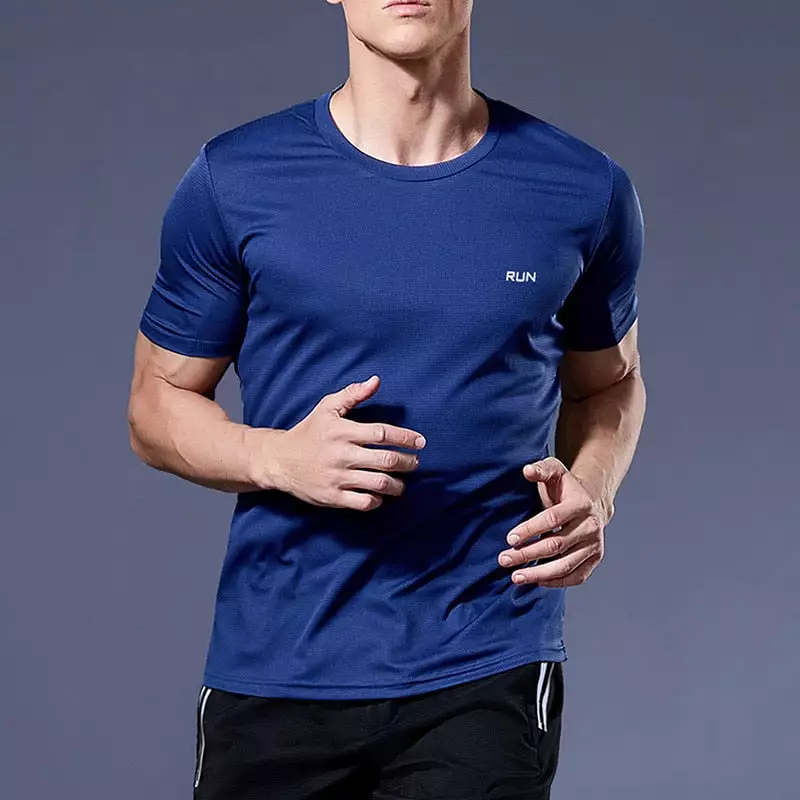 High Quality Polyester Men's Sport T Shirt Quick Dry for Fitness Training Exercise Gym Sport