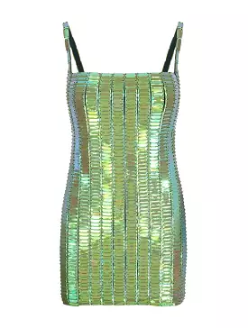 Iridescent green Rue mini dress