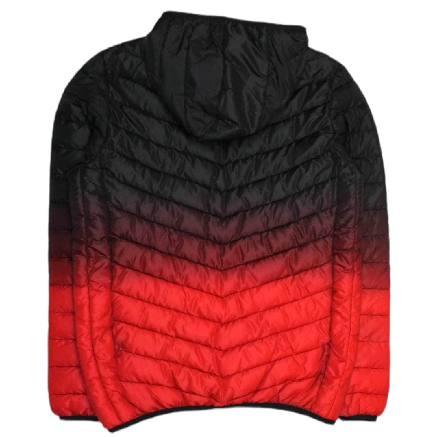 Jack Davis Black & Red Ombre Puffer Coat