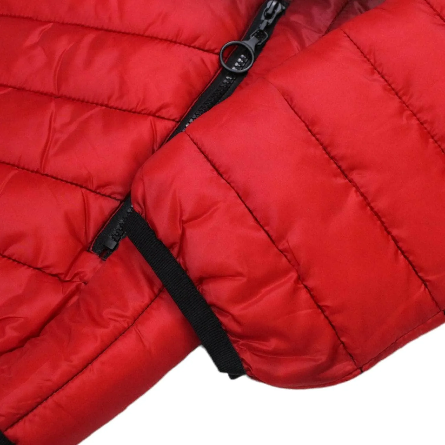 Jack Davis Black & Red Ombre Puffer Coat