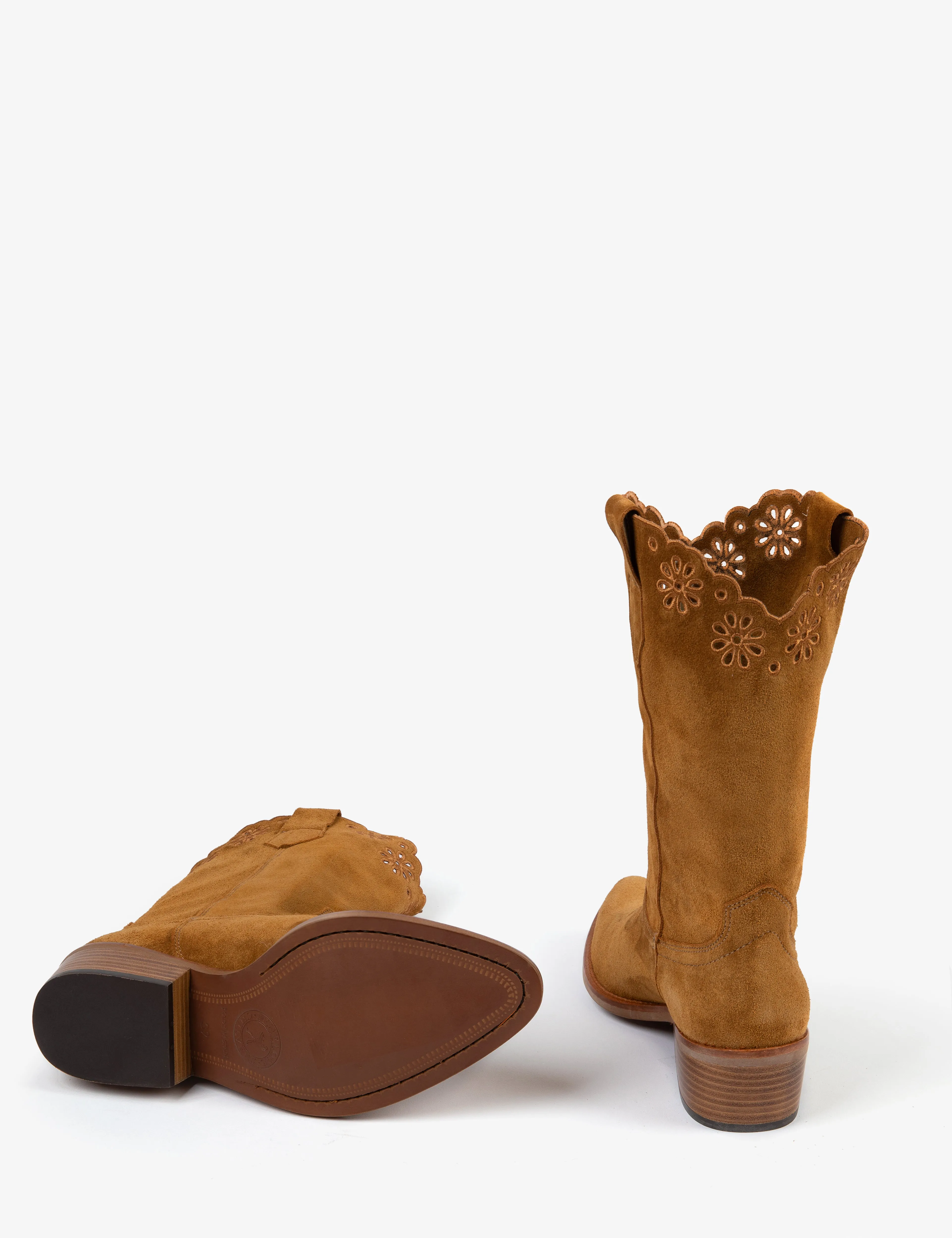 Jesse Broderick Suede Cowboy Boot Tan