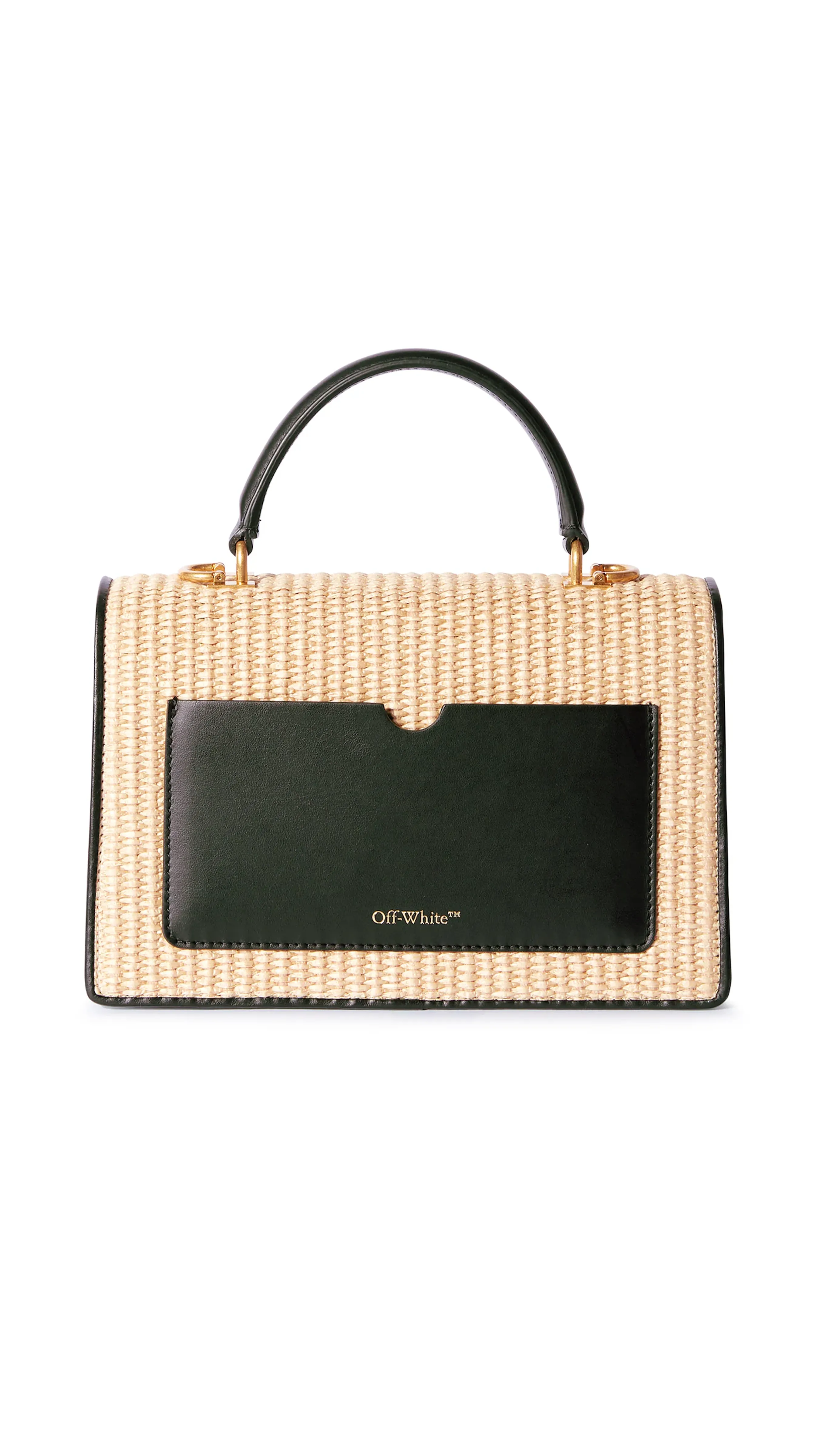 Jitney 1.4 Top Handle Raffia Bag - Natural/Black