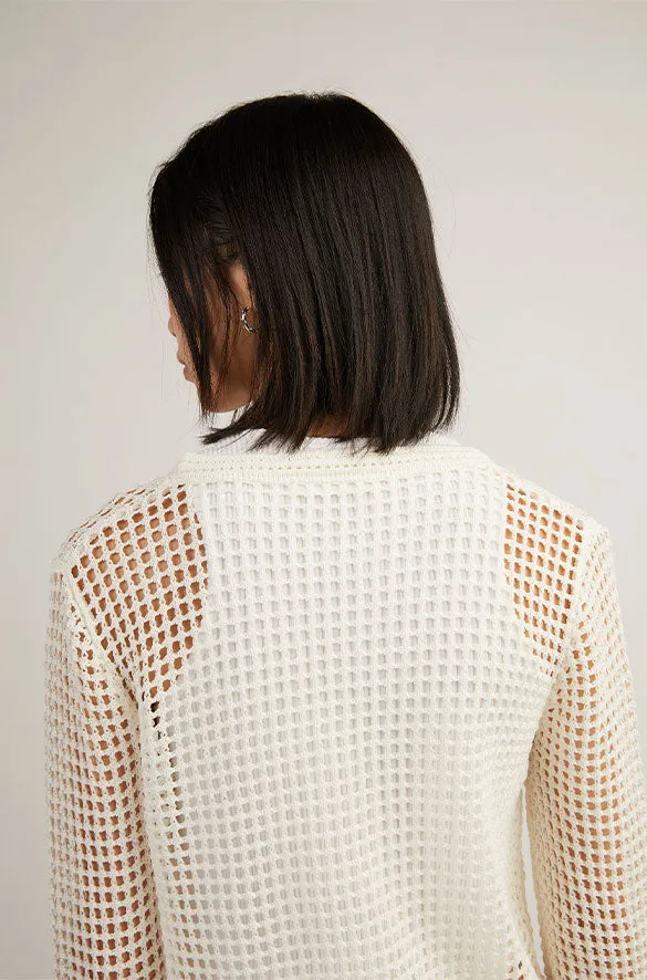 LONG SLEEVE MESH SWEATER