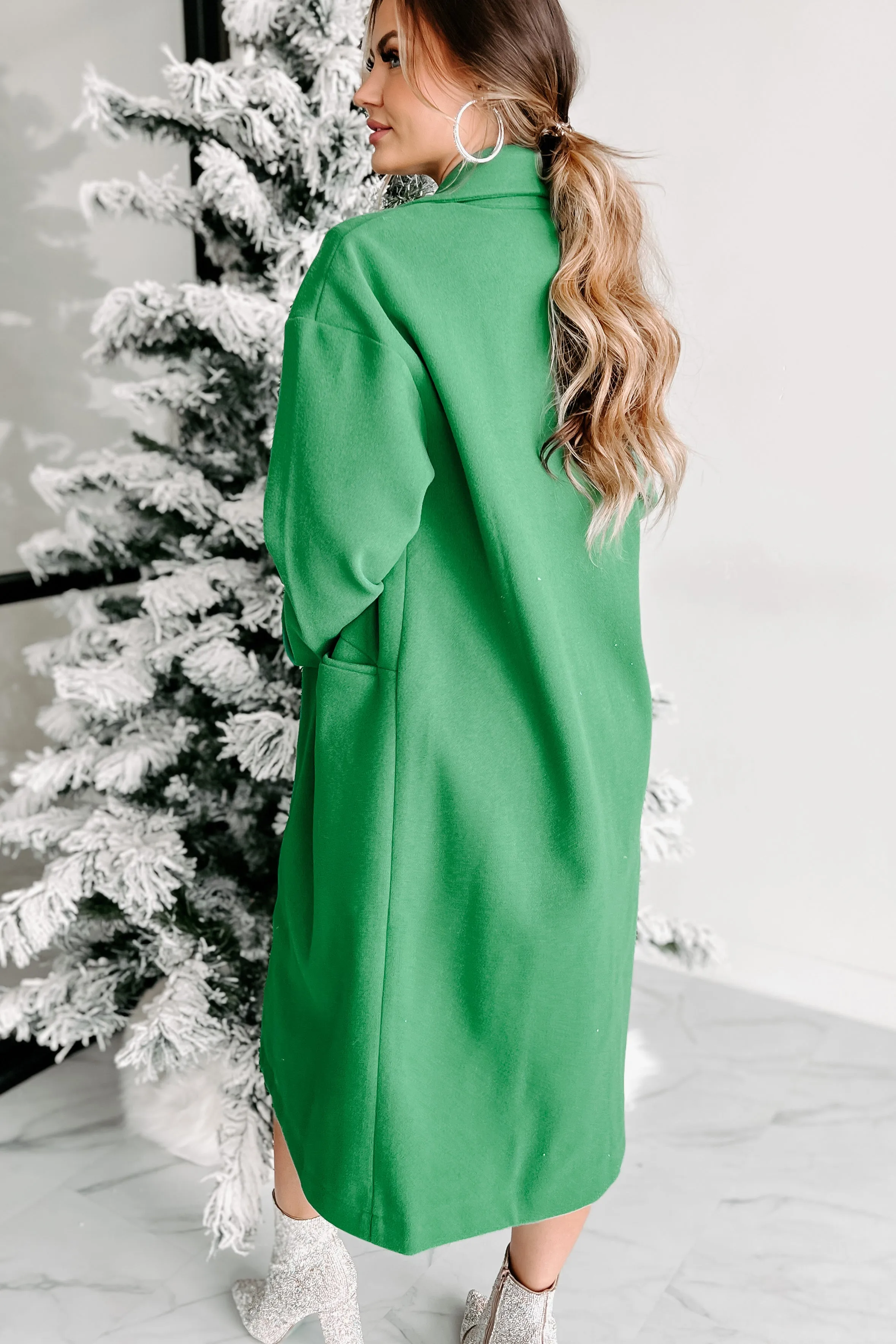 Looking For A Sign Open Front Coat (Green)