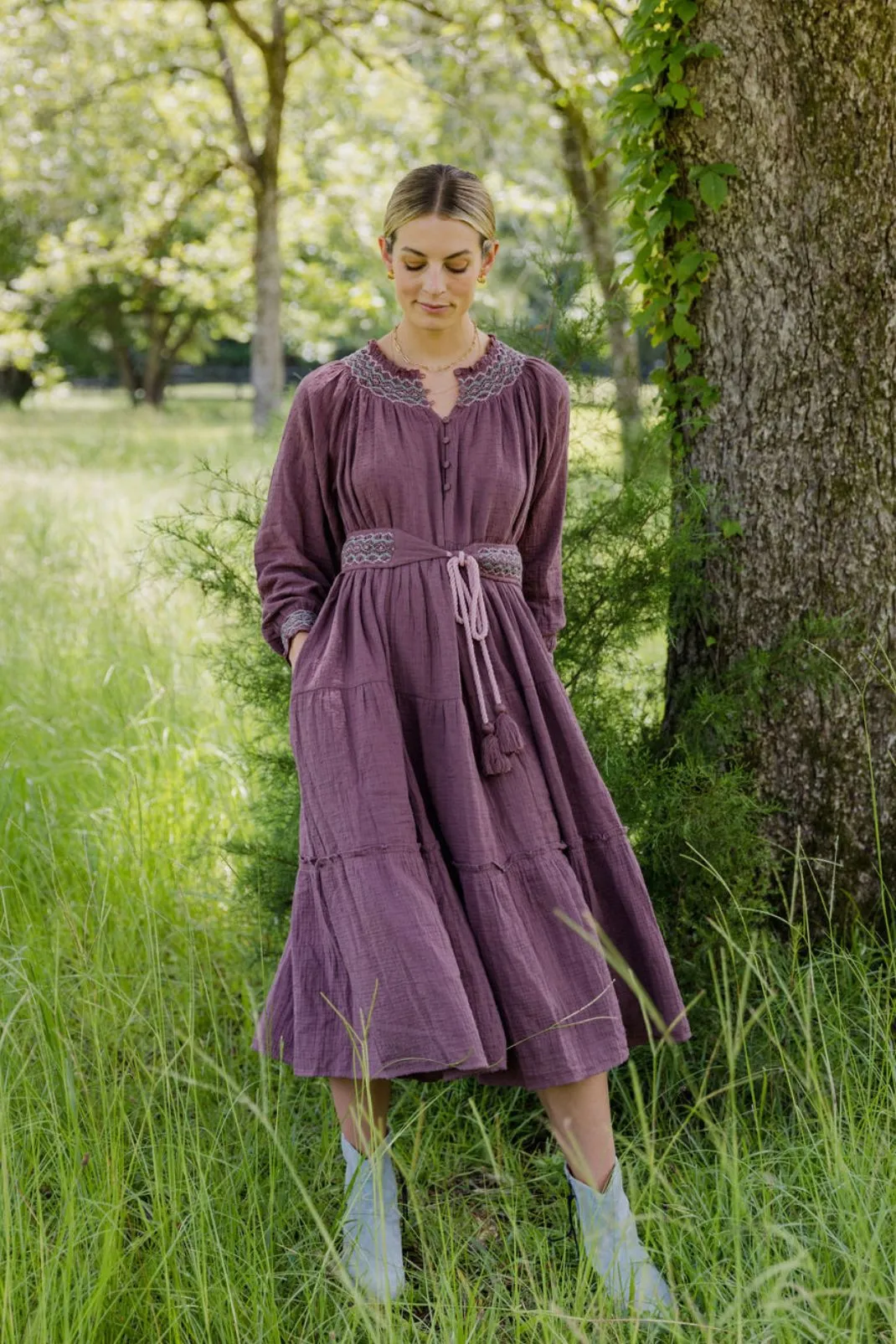 Lucy Dress in Vintage Wine