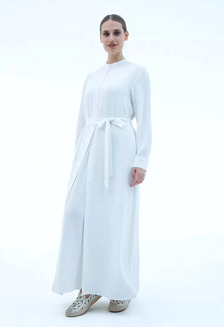 Maxi Shirt Dress With Self-Fabric Belt