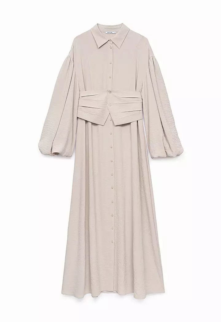 Maxi Shirt Dress With Wide Belt