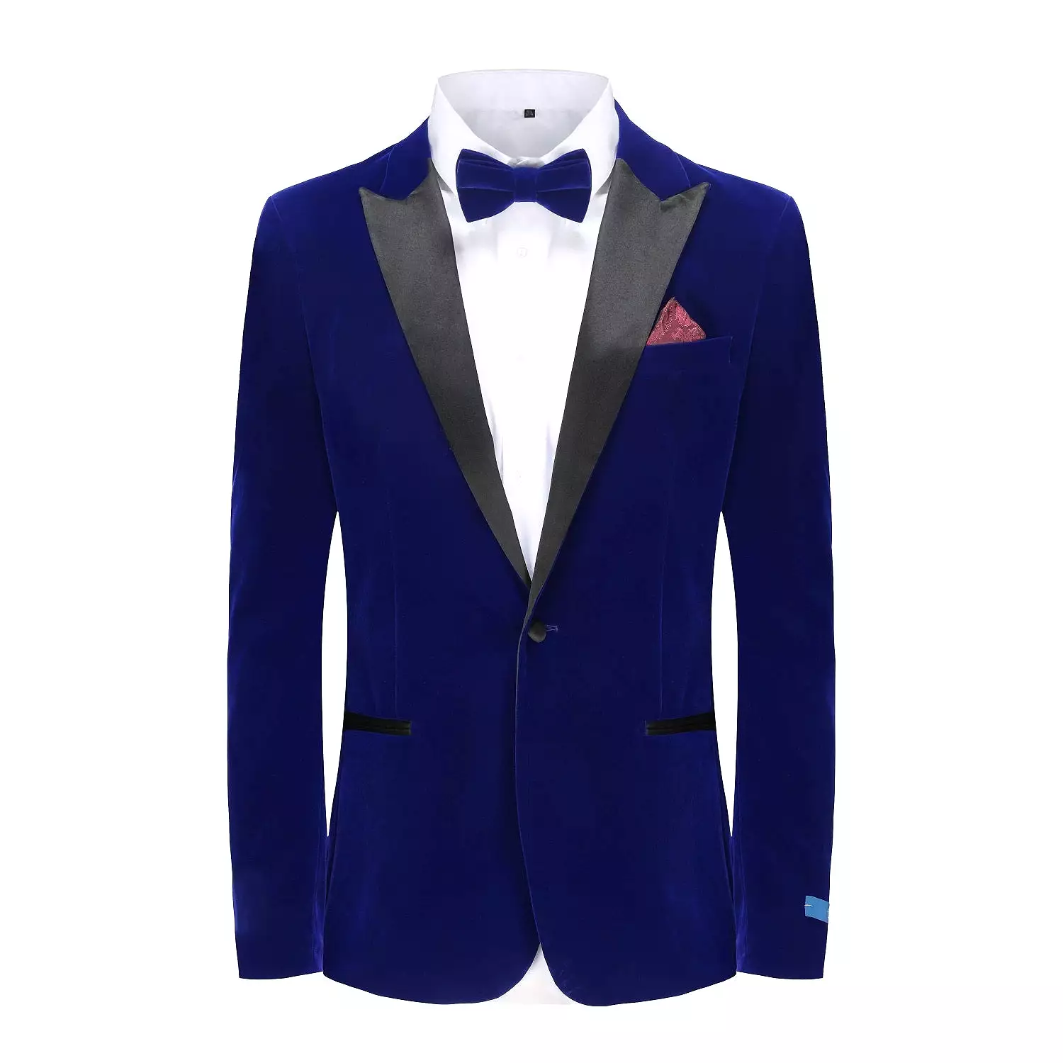 Men's 2-Piece Velvet Birdseye Lapel Slim-Fit Tuxedo With Performance Stretch Pants & Bow Tie