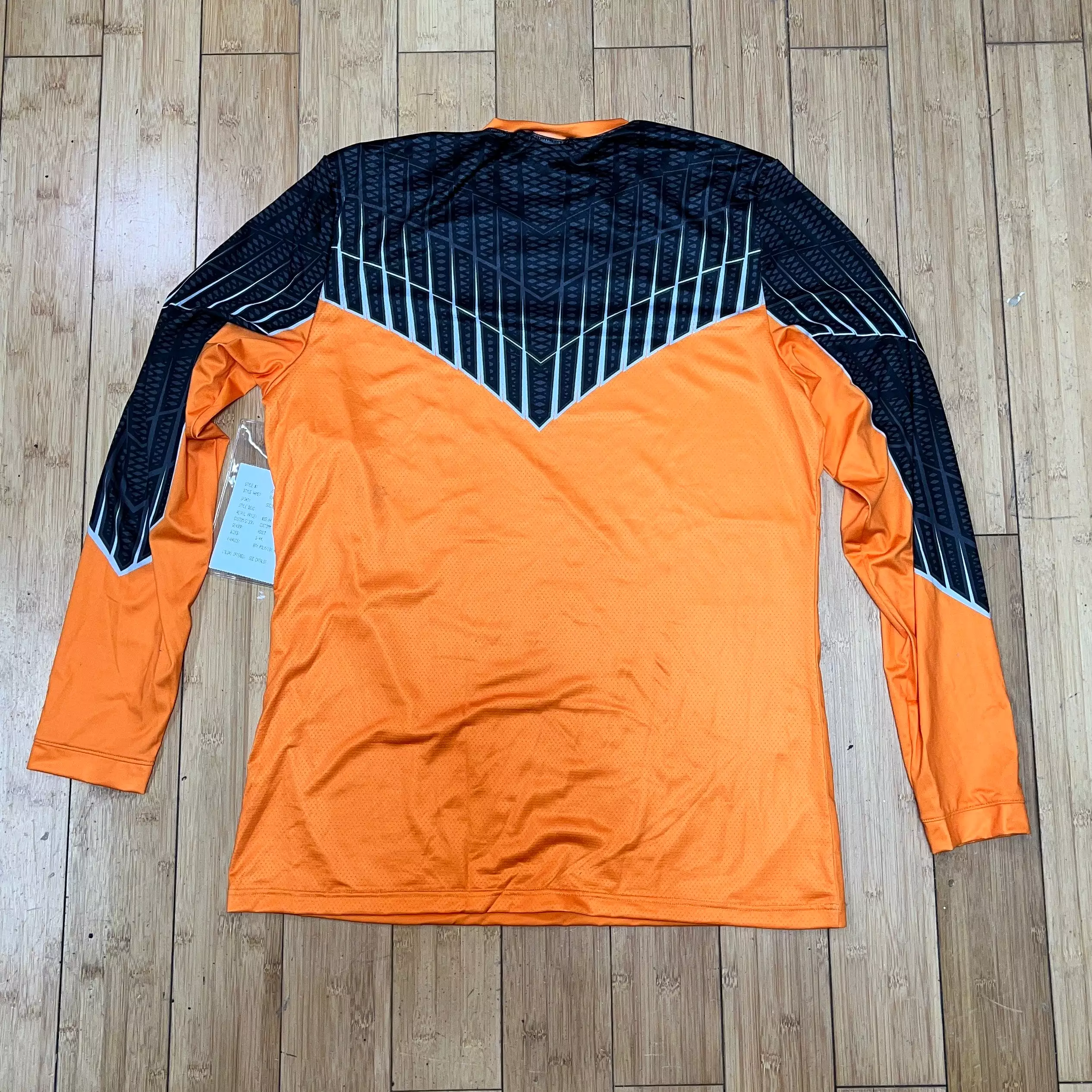 Men’s Allerson Athletic Empire L/S Soccer Goalie Jersey Large Org/Blk/Silv