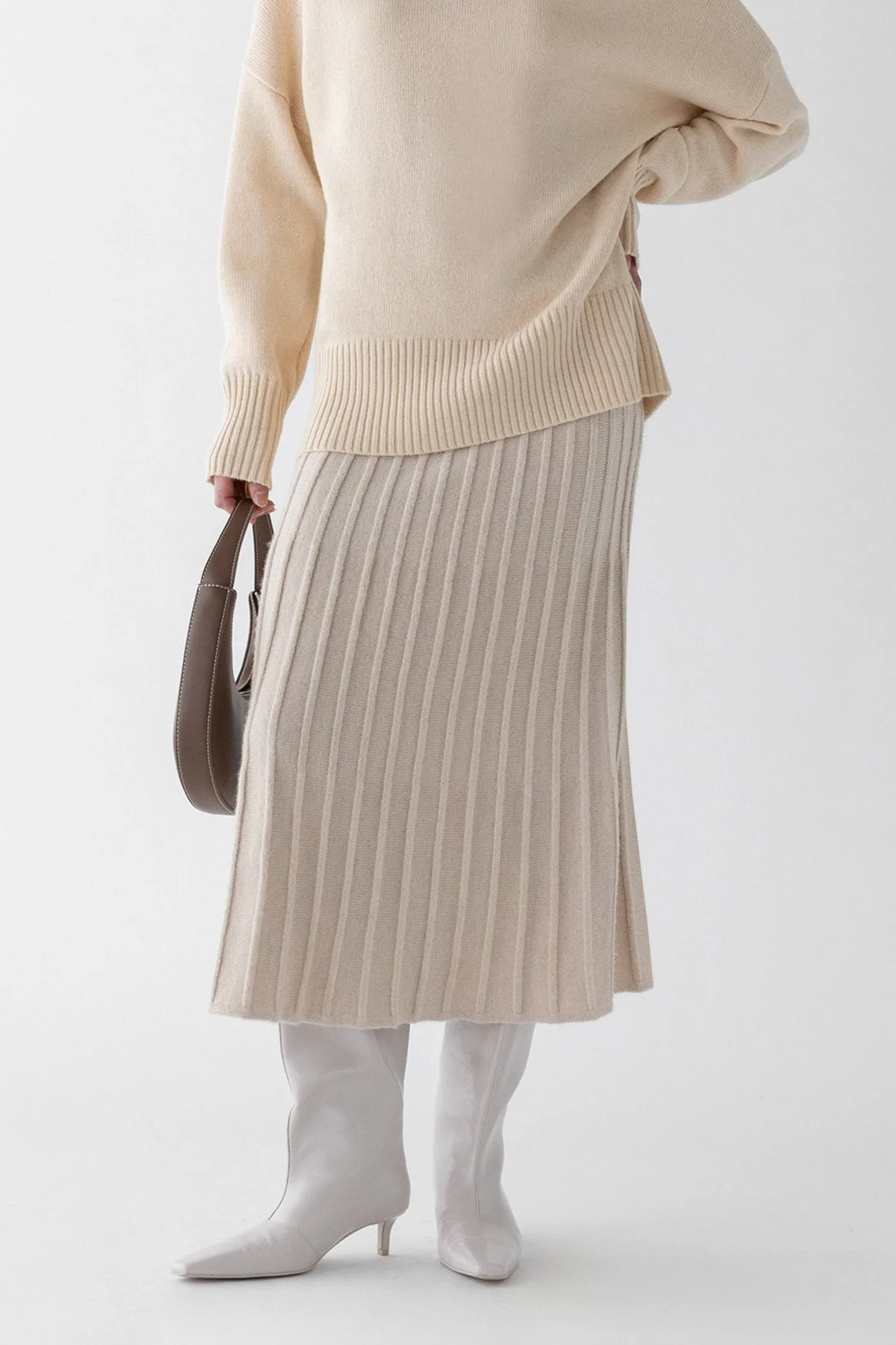 MIDI KNIT SWEATER SKIRT