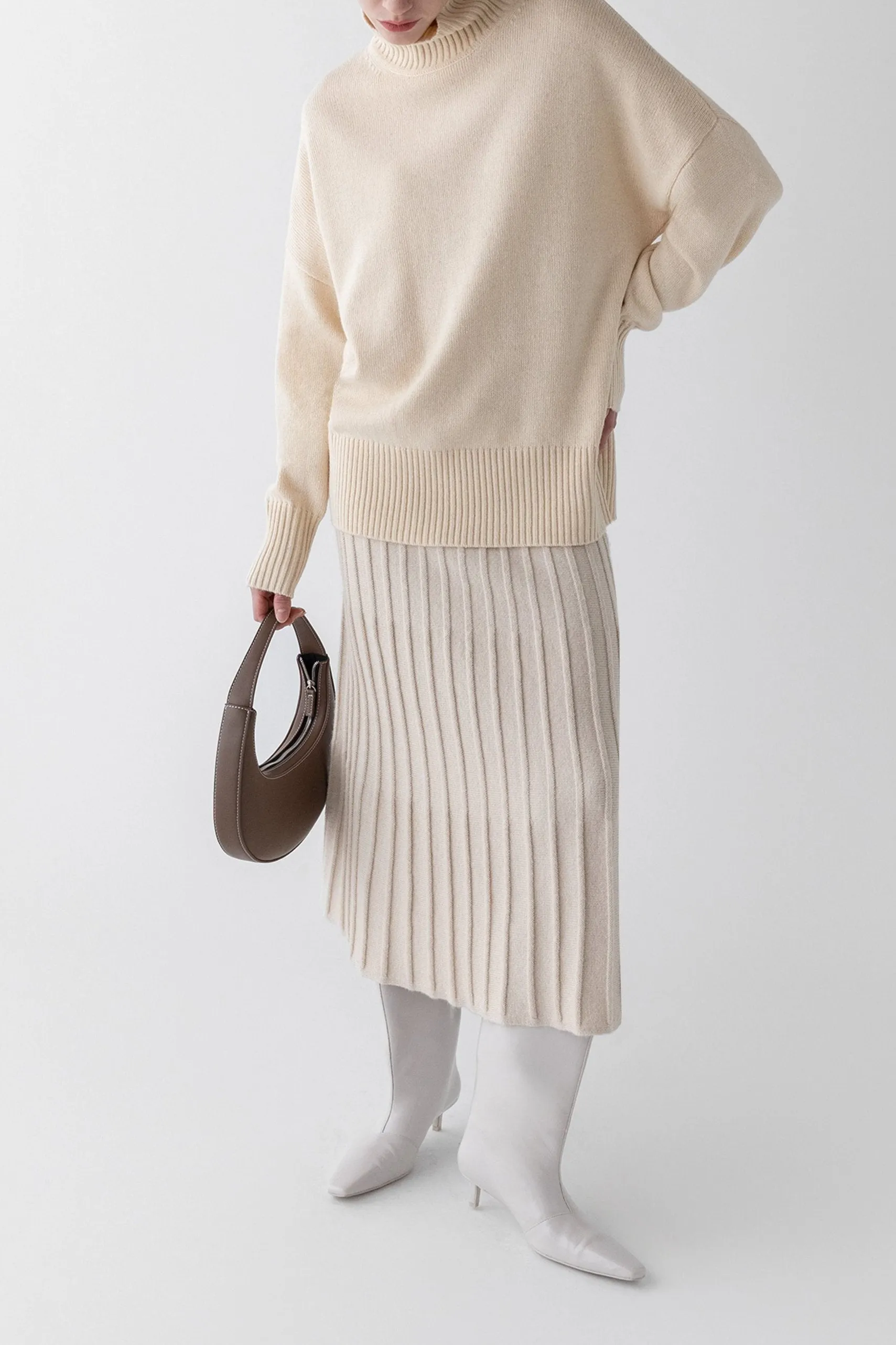 MIDI KNIT SWEATER SKIRT