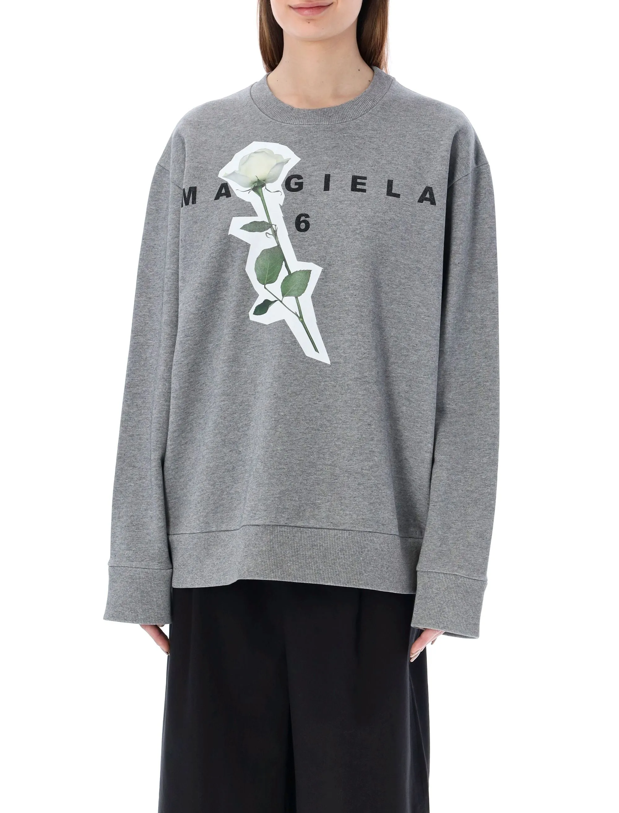 MM6 Maison Margiela Logo Printed Crewneck Sweatshirt