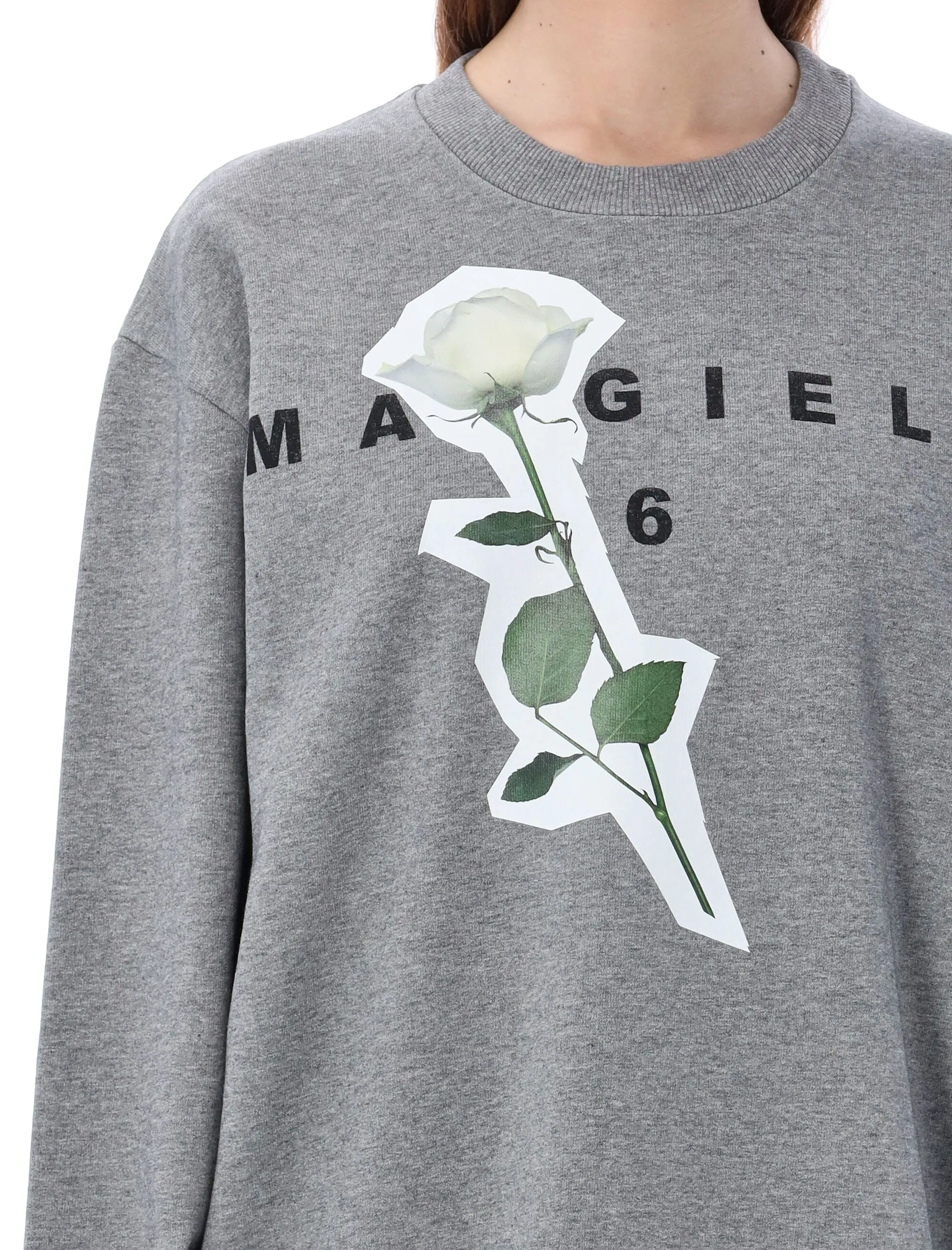 MM6 Maison Margiela Logo Printed Crewneck Sweatshirt