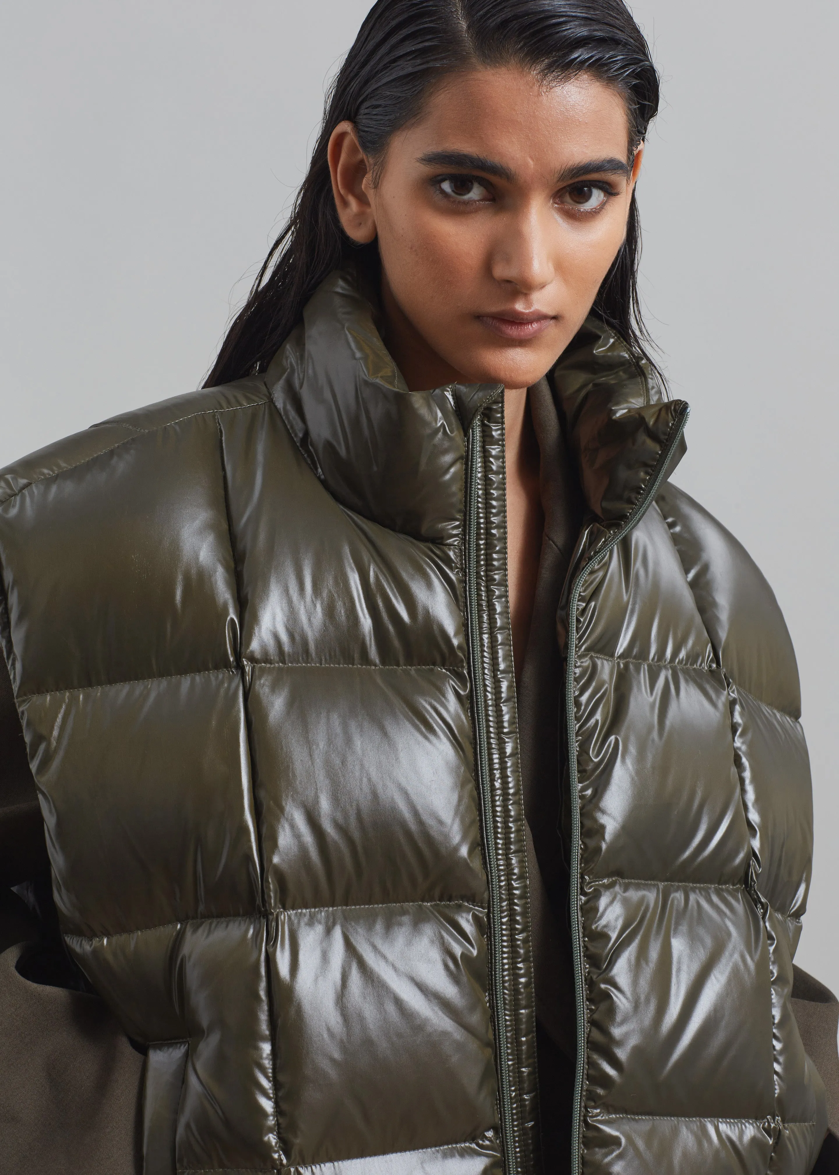 Naomi Puffer Vest - Olive