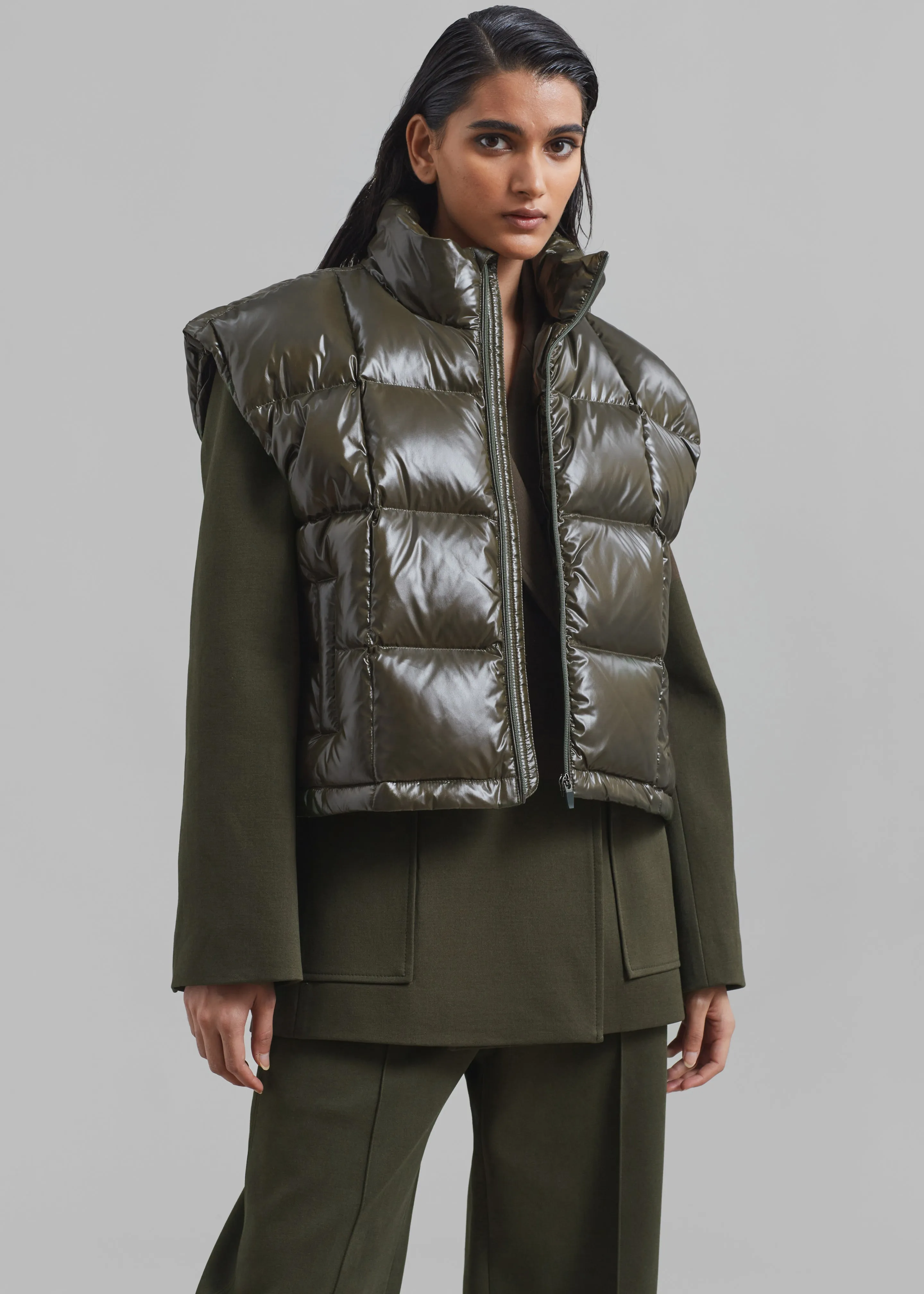 Naomi Puffer Vest - Olive