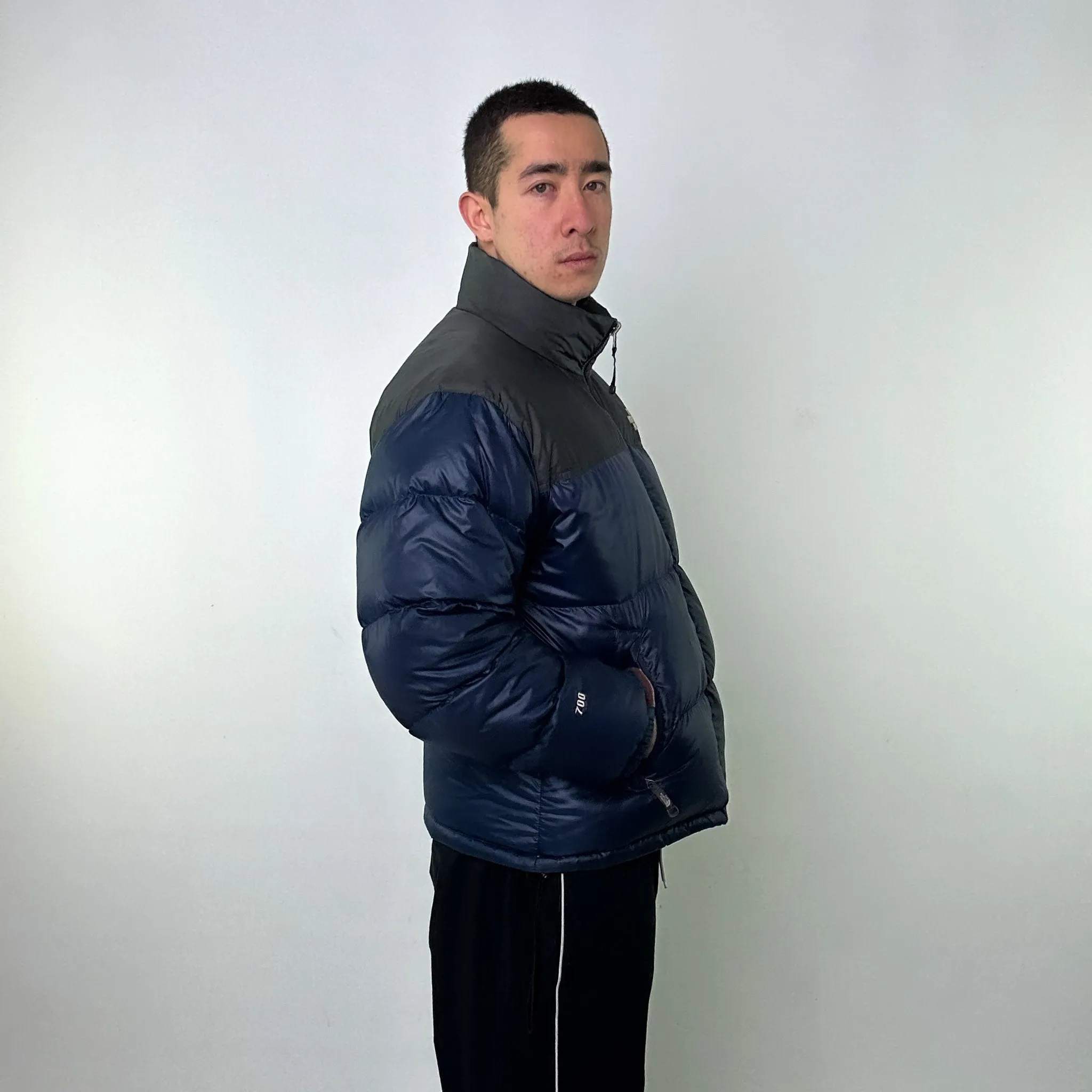 Navy Blue 90s The North Face 700 Series Nuptse Puffer Jacket Coat (L)